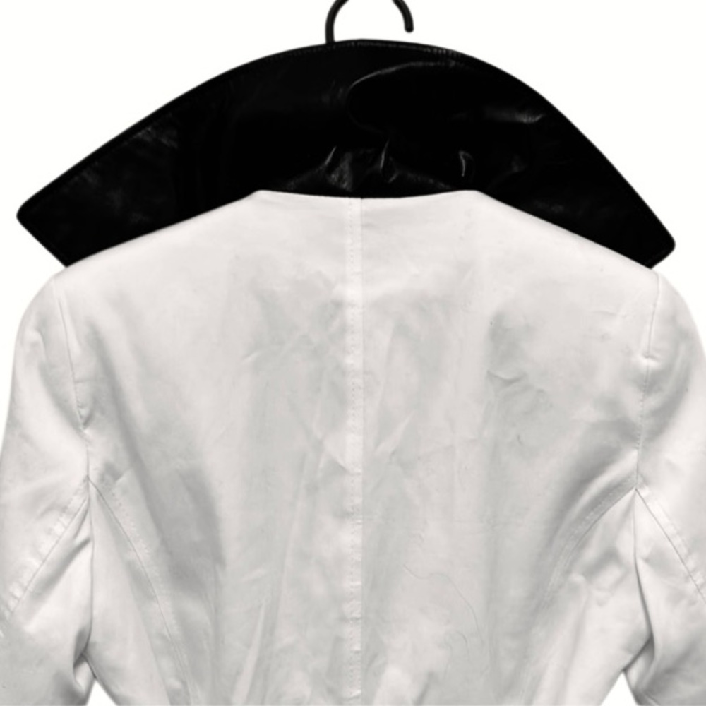 Via Spiga Women’s Ivory & Black Belted Midi Trench Coat 100% Cotton Sz XS NWOT - Picture 4 of 14